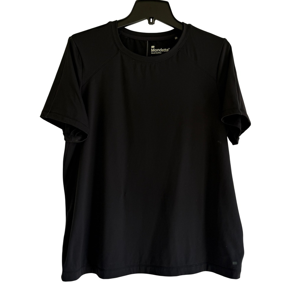 Mondetta Womens XL Black Active T-Shirt Short Sleeve Crew Neck RN88201